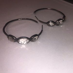 Ippolita sterling silver and crystal quartz hoops